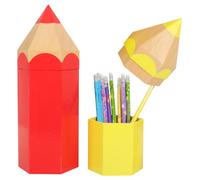 2x Sac Cadeau, Emballage Cadeau Pour Les Débutants À L'école, Cône D'école En Forme De Crayon, Boîte En Carton Stable Pour Le Matériel Scolaire (2 Pièces - Jaune + Rouge)