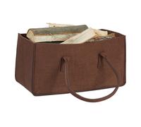 2x Sacs à bûches feutre Panier à bûche pliant porte-revues marron Corbeille