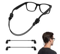 2x Sangle à lunettes réglable, pour Meta Gen1/Gen2, Oakley Meta HSTN, Noir | Sangle sans queue avec ajusteur, longueur 21-35cm, pour lunettes de soleil, sports et usage quotidien