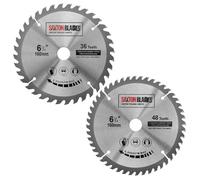 2x Saxton TCT lames de scie circulaire pour le bois 160 mm x 20 mm compatible avec Festool TS55 Bosch Makita Pack A convient à 165 mm Saws