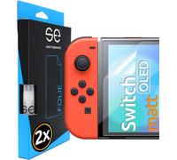 2x se® 3D Anti-Reflective Protective Film for Nintendo Switch OLED 2021,Self-Repairing,Footprint & FaceID Compatible,Bubble-Free Installation,Shock and Scratch Resistant,Made in Germany