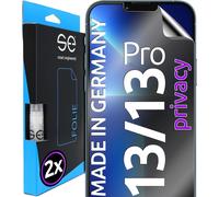 2x Se 3d Privacy Protection Film For Apple Iphone 13 / 13 Pro, Self-Repairing, Footprint And Faceid Compatible, Bubble-Free Installation, Shock And Scratch Resistant, Made In Germany