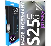 2x se® 3D Protection d'écran Privacy pour Samsung Galaxy S25 Ultra, Anti-espionnage, 100% compatible avec les empreintes digitales & FaceID, installation facile sans bulles, protection des regards