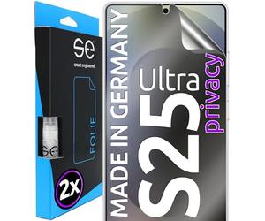 2x se® 3D Protection d'écran Privacy pour Samsung Galaxy S25 Ultra, Anti-espionnage, 100% compatible avec les empreintes digitales & FaceID, installation facile sans bulles, protection des regards