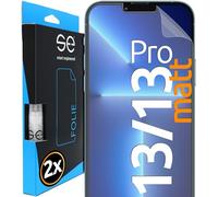2x se® Film de Protection 3D Antireflet pour Apple iPhone 13 / 13 Pro, Auto-réparateur, Compatible Empreinte & FaceID, Installation Sans Bulles, Résistant aux Chocs et Rayures, Fabriqué en Allemagne