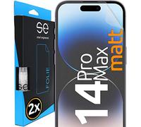 2x se® Film de Protection 3D Antireflet pour Apple iPhone 14 Pro Max, Auto-réparateur, Compatible Empreinte & FaceID, Installation Sans Bulles, Résistant aux Chocs et Rayures, Fabriqué en Allemagne