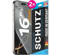 2X se® Film de Protection 3D Antireflet pour Apple iPhone 16 Pro, Auto-réparateur, Compatible Empreinte & FaceID, Installation sans Bulles, Résistant aux Chocs et Rayures, Fabriqué en Allemagne