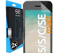 2x se® Film de Protection 3D Antireflet pour Apple iPhone SE / 5S /5C / 5, Auto-réparateur, Compatible Empreinte & FaceID, Installation Sans Bulles,Résistant aux Chocs et Rayures,Fabriqué en Allemagne