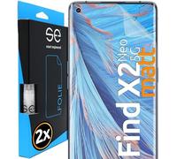 2x se® Film de Protection 3D Antireflet pour Oppo Find X2 Neo 5G, Auto-réparateur, Compatible Empreinte & FaceID, Installation Sans Bulles, Résistant aux Chocs et Rayures, Fabriqué en Allemagne