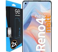 2x se® Film de Protection 3D Antireflet pour Oppo Reno 4 Pro 5G, Auto-réparateur, Compatible Empreinte & FaceID, Installation Sans Bulles, Résistant aux Chocs et Rayures, Fabriqué en Allemagne