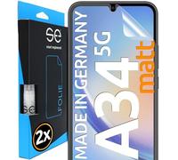 2x se® Film de Protection 3D Antireflet pour Samsung Galaxy A34, Auto-réparateur, Compatible Empreinte & FaceID, Installation Sans Bulles, Résistant aux Chocs et Rayures, Fabriqué en Allemagne