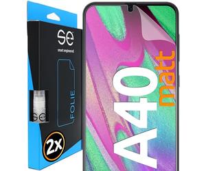 2x se® Film de Protection 3D Antireflet pour Samsung Galaxy A40, Auto-réparateur, Compatible Empreinte & FaceID, Installation Sans Bulles, Résistant aux Chocs et Rayures, Fabriqué en Allemagne