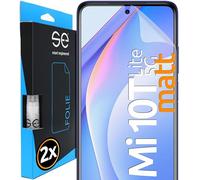 2x se® Film de Protection 3D Antireflet pour Xiaomi Mi 10T Lite 5G, Auto-réparateur, Compatible Empreinte & FaceID, Installation Sans Bulles, Résistant aux Chocs et Rayures, Fabriqué en Allemagne