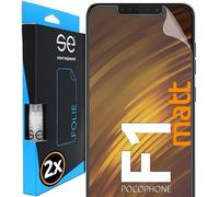 2x se® Film de Protection 3D Antireflet pour Xiaomi Pocophone F1, Auto-réparateur, Compatible Empreinte & FaceID, Installation Sans Bulles, Résistant aux Chocs et Rayures, Fabriqué en Allemagne