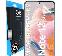 2x se® Film de Protection 3D Antireflet pour Xiaomi Redmi Note 12 5G, Auto-réparateur, Compatible Empreinte & FaceID, Installation Sans Bulles, Résistant aux Chocs et Rayures, Fabriqué en Allemagne