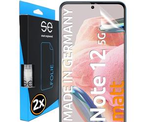 2x se® Film de Protection 3D Antireflet pour Xiaomi Redmi Note 12 5G, Auto-réparateur, Compatible Empreinte & FaceID, Installation Sans Bulles, Résistant aux Chocs et Rayures, Fabriqué en Allemagne
