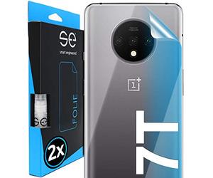 2x se® Film de Protection 3D pour OnePlus 7T - Arrière Transparent, Auto-réparateur, Facile à Installer sans Bulles, Ultra-Clair, Protège Contre Saleté, Rayures, Fabriqué en Allemagne