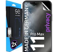 2x se® Film de Protection 3D Privacy pour Apple iPhone 11 Pro Max, Auto-réparateur, Compatible Empreinte & FaceID, Installation Sans Bulles, Résistant aux Chocs et Rayures, Fabriqué en Allemagne