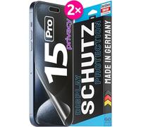 2x se® Film de Protection 3D Privacy pour Apple iPhone 15 Pro, Auto-réparateur, Compatible Empreinte & FaceID, Installation Sans Bulles, Résistant aux Chocs et Rayures, Fabriqué en Allemagne