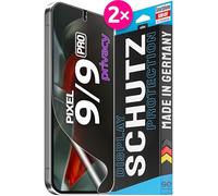 2X se® Film de Protection 3D Privacy pour Google Pixel 9/9 Pro, Auto-réparateur, Compatible Empreinte & FaceID, Installation sans Bulles, Résistant aux Chocs et Rayures, Fabriqué en Allemagne