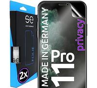 2x se® Film de Protection 3D Privacy pour Samsung iPhone 11 Pro, Auto-réparateur, Compatible Empreinte & FaceID, Installation Sans Bulles, Résistant aux Chocs et Rayures, Fabriqué en Allemagne