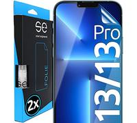 2x se® Film de Protection 3D Transparent pour Apple iPhone 13 / 13 Pro, Auto-réparateur, Compatible Empreinte & FaceID, Installation Sans Bulles, Résistant aux Chocs et Rayures, Fabriqué en Allemagne