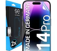 2x se® Film de Protection 3D Transparent pour Apple iPhone 14 Pro, Auto-réparateur, Compatible Empreinte & FaceID, Installation Sans Bulles, Résistant aux Chocs et Rayures, Fabriqué en Allemagne