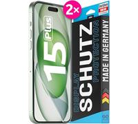 2x se® Film de Protection 3D Transparent pour Apple iPhone 15 Plus, Auto-réparateur, Compatible Empreinte & FaceID, Installation Sans Bulles, Résistant aux Chocs et Rayures, Fabriqué en Allemagne