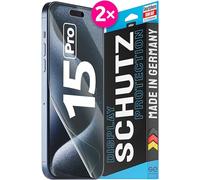 2x se® Film de Protection 3D Transparent pour Apple iPhone 15 Pro, Auto-réparateur, Compatible Empreinte & FaceID, Installation Sans Bulles, Résistant aux Chocs et Rayures, Fabriqué en Allemagne