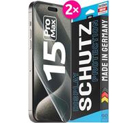 2x se® Film de Protection 3D Transparent pour Apple iPhone 15 Pro Max, Auto-réparateur, Compatible Empreinte & FaceID, Installation Sans Bulles, Résistant aux Chocs et Rayures, Fabriqué en Allemagne