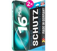 2X se® Film de Protection 3D Transparent pour Apple iPhone 16 Plus, Auto-réparateur, Compatible Empreinte & FaceID, Installation sans Bulles, Résistant aux Chocs et Rayures, Fabriqué en Allemagne