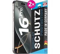 2X se® Film de Protection 3D Transparent pour Apple iPhone 16 Pro, Auto-réparateur, Compatible Empreinte & FaceID, Installation sans Bulles, Résistant aux Chocs et Rayures, Fabriqué en Allemagne