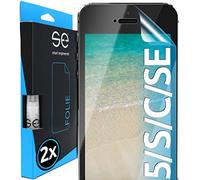 2x se® Film de Protection 3D Transparent pour Apple iPhone SE / 5S /5C / 5, Auto-réparateur, Compatible Empreinte & FaceID,Installation Sans Bulles,Résistant aux Chocs et Rayures,Fabriqué en Allemagne