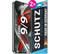 2X se® Film de Protection 3D Transparent pour Google Pixel 9/9 Pro, Auto-réparateur, Compatible Empreinte & FaceID, Installation sans Bulles, Résistant aux Chocs et Rayures, Fabriqué en Allemagne