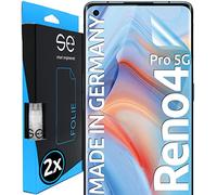 2x se® Film de Protection 3D Transparent pour Oppo Reno 4 Pro 5G, Auto-réparateur, Compatible Empreinte & FaceID, Installation Sans Bulles, Résistant aux Chocs et Rayures, Fabriqué en Allemagne