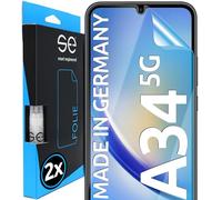 2x se® Film de Protection 3D Transparent pour Samsung Galaxy A34, Auto-réparateur, Compatible Empreinte & FaceID, Installation Sans Bulles, Résistant aux Chocs et Rayures, Fabriqué en Allemagne