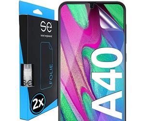 2x se® Film de Protection 3D Transparent pour Samsung Galaxy A40, Auto-réparateur, Compatible Empreinte & FaceID, Installation Sans Bulles, Résistant aux Chocs et Rayures, Fabriqué en Allemagne