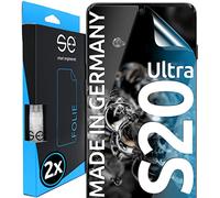 2x se® Film de Protection 3D Transparent pour Samsung Galaxy S20 Ultra, Auto-réparateur, Compatible Empreinte & FaceID, Installation Sans Bulles, Résistant aux Chocs et Rayures, Fabriqué en Allemagne