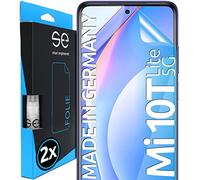 2x se® Film de Protection 3D Transparent pour Xiaomi Mi 10T Lite 5G, Auto-réparateur, Compatible Empreinte & FaceID, Installation Sans Bulles, Résistant aux Chocs et Rayures, Fabriqué en Allemagne