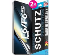 2x se® Film de Protection 3D Transparent pour Xiaomi Poco F6 / F6 Pro, Auto-réparateur, Compatible Empreinte & FaceID, Installation Sans Bulles, Résistant aux Chocs et Rayures, Fabriqué en Allemagne
