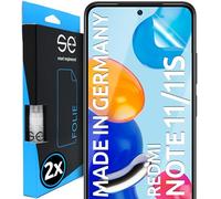 2x se® Film de Protection 3D Transparent pour Xiaomi Redmi Note 11s, Auto-réparateur, Compatible Empreinte & FaceID, Installation Sans Bulles, Résistant aux Chocs et Rayures, Fabriqué en Allemagne