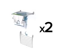 2x Séchoir à linge mural en aluminium, pour l'intérieur et l'extérieur - Foxydry Fold Down 60 cm