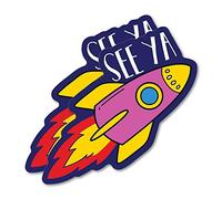 2X See Ya Rocket Sticker Decal UFO Area 51 Space Laptop Funny Et