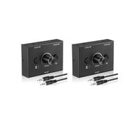 2X Sélecteur Audio 3,5 mm, 2 Entrées 1 Sortie/1 Entrée 2 Sorties Sélecteur Audio, Boîtier de Commutation Audio, Bouton de Mise en Sourdine à Une