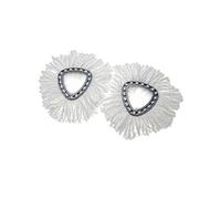 2x Serpillères compatible avec Vileda Easy Wring & Clean, Turbo Easy Wring balai nettoyant - Tête de rechange, microfibre, noir / blanc