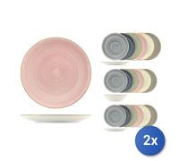 2X Service 18 Pièces Table Harper En Grès Décoré MISTO COLORE
