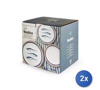 2X Service De Table 18 Pièces Nautique En Porcelaine Décorée Forme Coupe. S