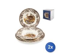 2X Services De Table 18 Pièces En Faïence 'Wild Life' Décoré Churchill