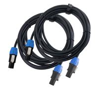 Pronomic pro-line BOXSP2-5 Câble Haut-Parleur Compatible Speakon 5m Lot | Connecteur: 2 pôles compatible Speakon, Section des conducteurs: 2x 2, 5 mm², Longueur: 5 m, Couleur de la gaine: noir