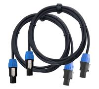 2x Set Cable Speakon DJ PA Connexion Professionnel Enceintes Compatible 2,5m